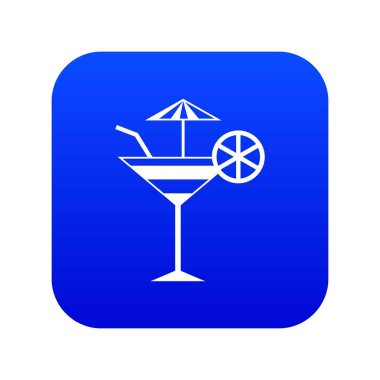 Meyve kokteyl simgesi dijital mavi