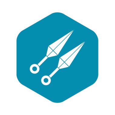 Ninja silah kunai simgesi, basit tarzı