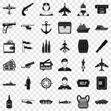 Tank Icons set, basit tarzı mücadele