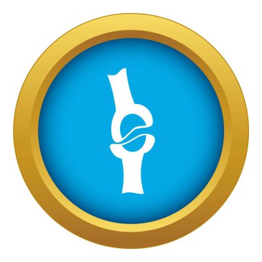 Diz eklem simge mavi vektör izole