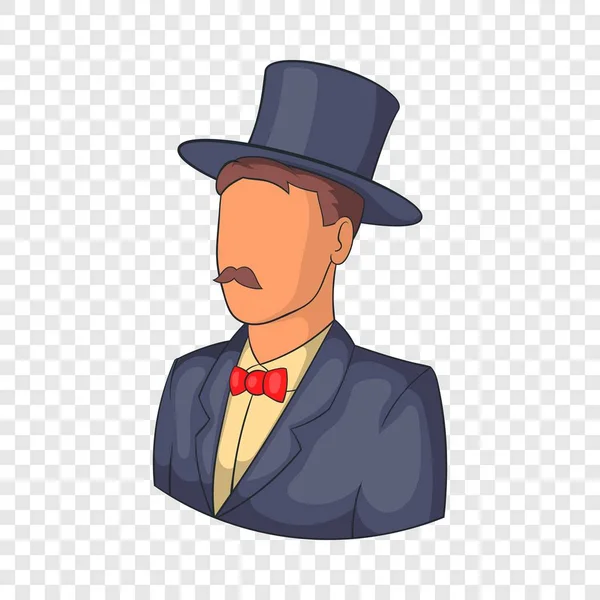 Hombre avatar en traje con icono de sombrero, estilo de dibujos animados — Vector de stock