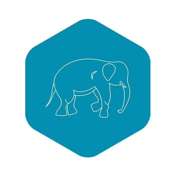 Sloní ikona, styl osnovy — Stockový vektor