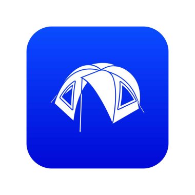 Turist çadır simge mavi vektör