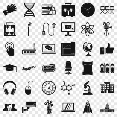 Bilim Konferansı Icons set, basit tarzı