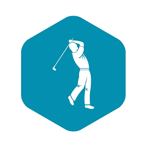 Golf player icon, simple style — Stock Vector