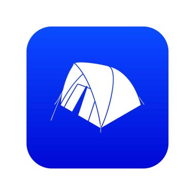 Dağ çadırı simge mavi vektör