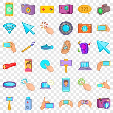 Eski evice simgeler seti, karikatür tarzı