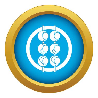 Asya şaşlık simge izole mavi vektör