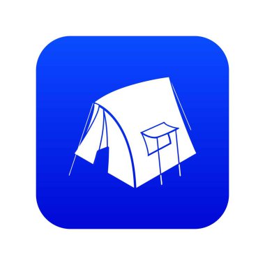 Retro çadır simge mavi vektör