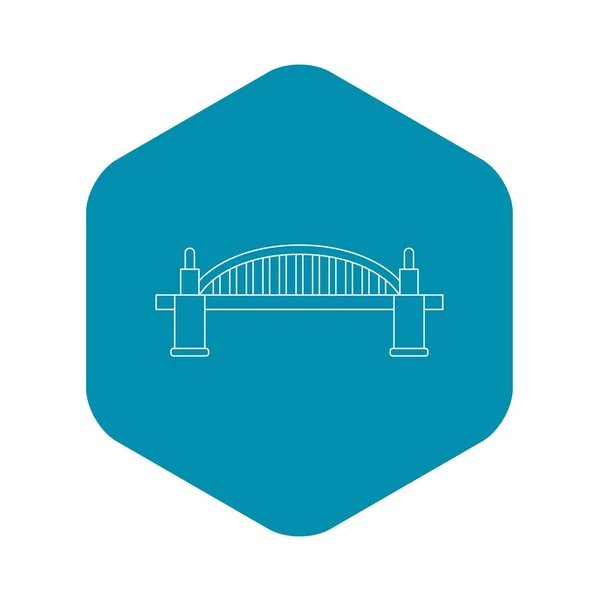 Значок моста, стиль контура — стоковый вектор