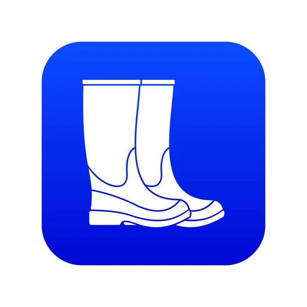Icono de botas azul digital — Vector de stock