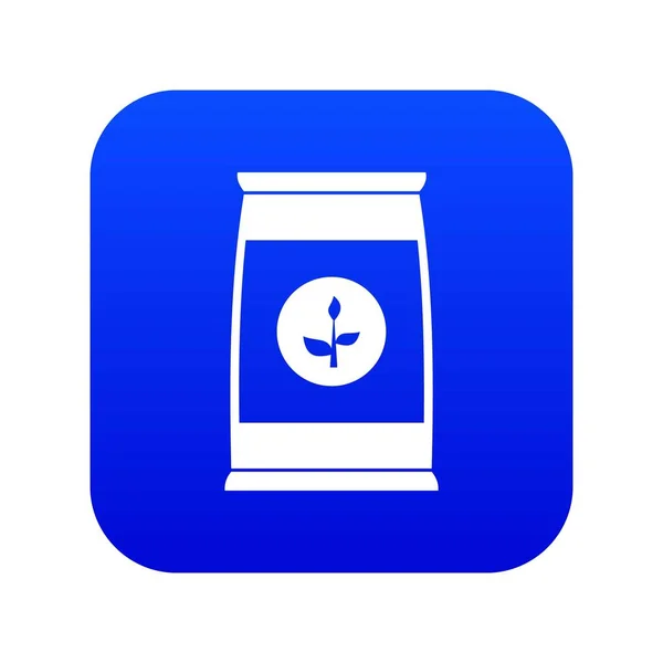 Flores semillas en el icono del paquete digital azul — Archivo Imágenes Vectoriales