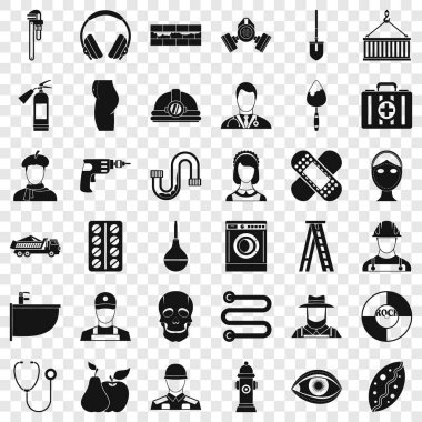 İyi meslek Icons set, basit tarzı