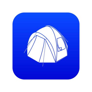 Yürüyüş çadır simge mavi vektör