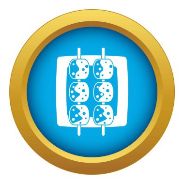 Et şaşlık izole mavi simge vektör