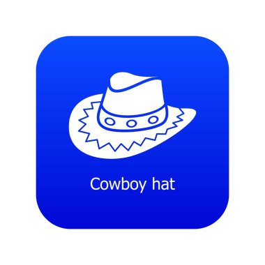 Kovboy şapka simgesi mavi vektör