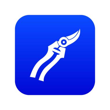 Bahçe makasları simge dijital mavi