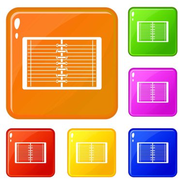 Açık spiral astarlı Notebook simgeleri vektör renk seti