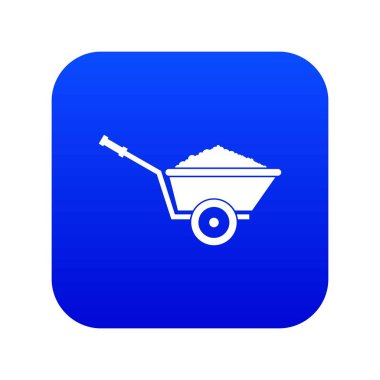 Bahçe el arabası simgesi dijital mavi