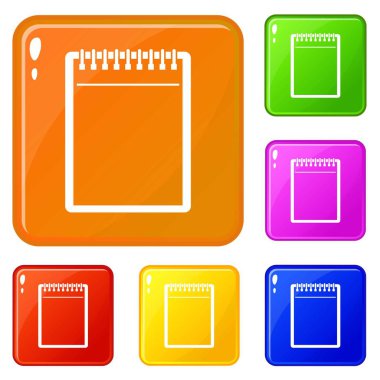 Boş sarmal Not defteri simgeleri vektör rengini ayarlamak