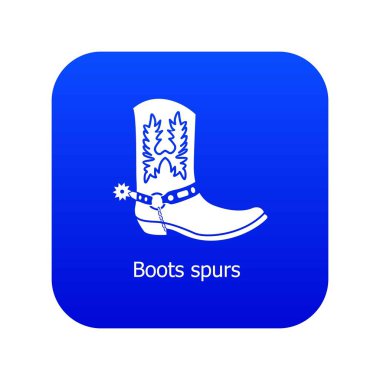 Boot Spurs simge mavi vektör