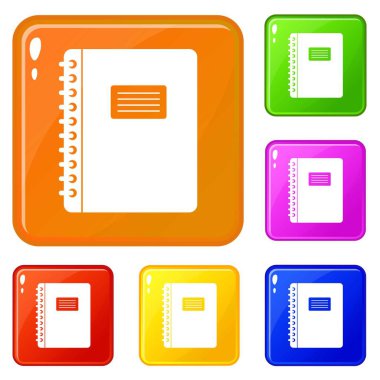 Sarmal Not defteri simgeleri vektör rengini ayarlamak