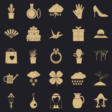 Çiçek kokusu Icons set, basit tarzı