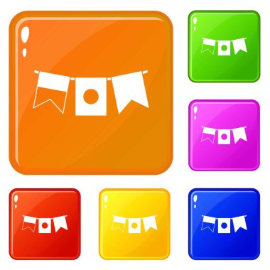 Simgeler kümesi vektör renkli bayraklar