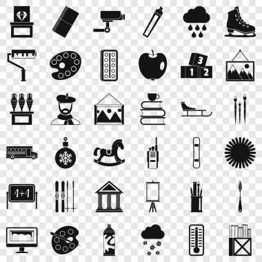 Çizim Icons set, basit tarzı sanatı