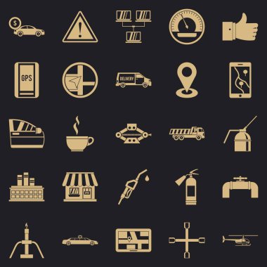 Yakıt Icons set, basit tarzı