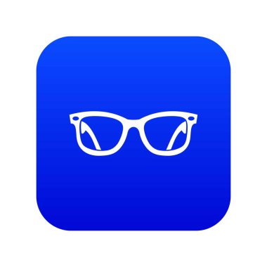 Gözlük simgesi dijital mavi