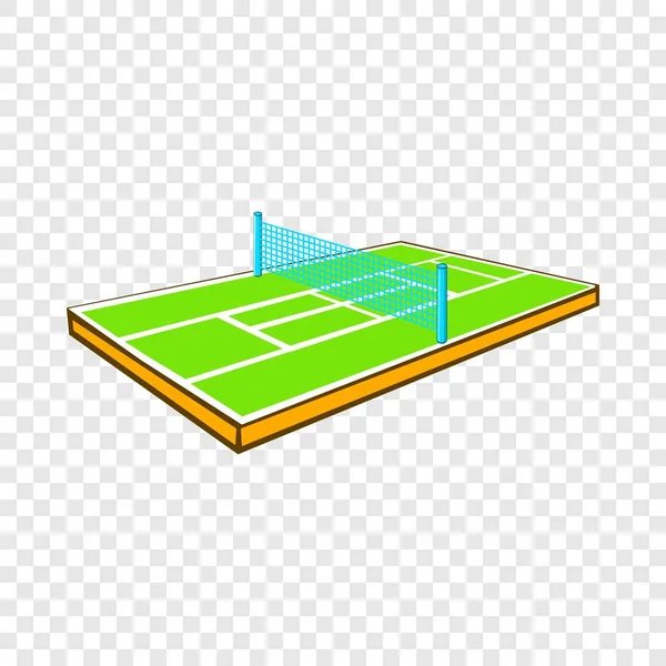 Ícone de quadra de tênis, estilo cartoon — Vetor de Stock