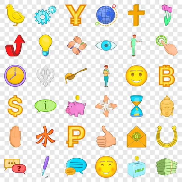 Kan bağışı Icons set, karikatür tarzı