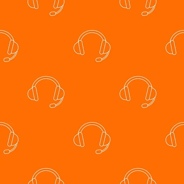 Patrón de auriculares vector naranja — Vector de stock