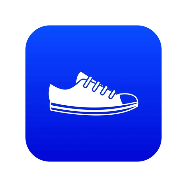 Canvas sneaker icon digital blue — Stock Vector