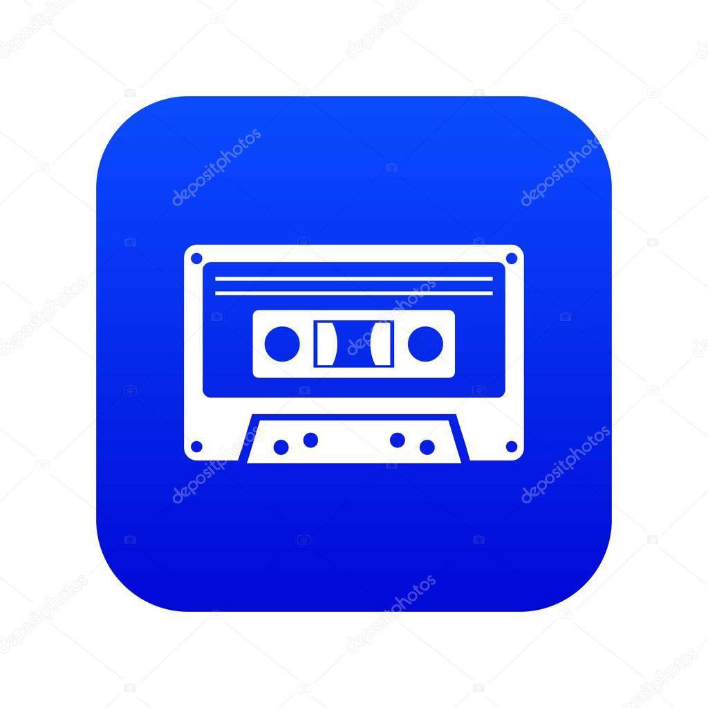 Cassette tape icon digital blue