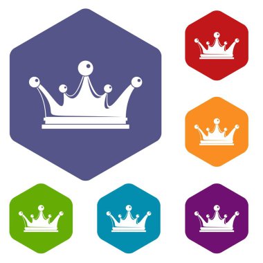 Altı yüzlü taç simgeler vektör