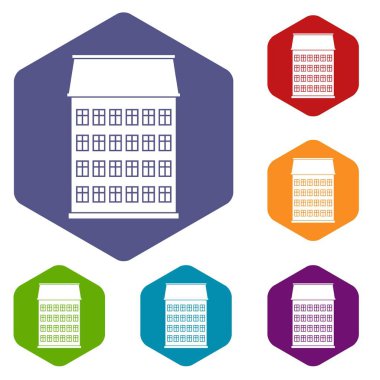 Kasaba evi simgeler vektör altı yüzlü