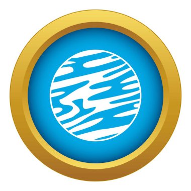 Uzak gezegen simge mavi vektör izole