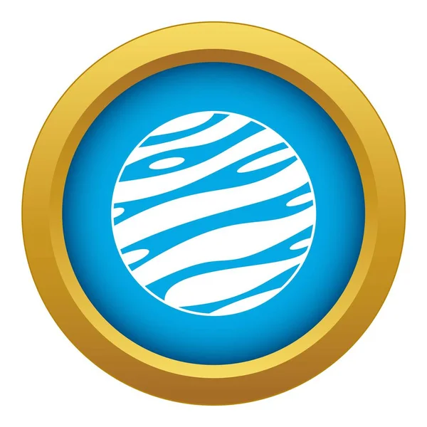 Büyük gezegen simge mavi vektör izole