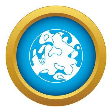 İzole küçük gezegen mavi simge vektör