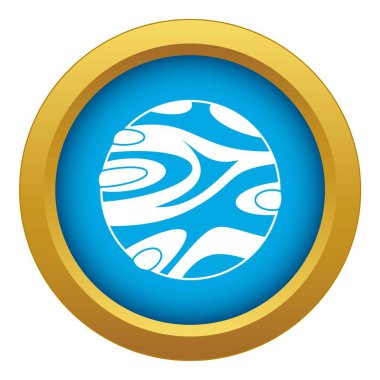 Çizgili gezegen mavi sembol simge vektör