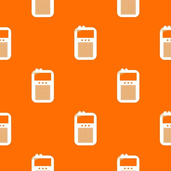 ポータブルラジオパターンベクトルオレンジ — ストックベクタ