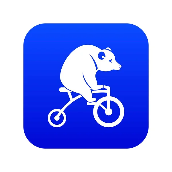 Beer op een fiets icoon digitale blauw — Stockvector