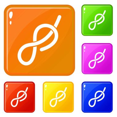 Gemi halat simgeleri vektör rengi ayarlamak