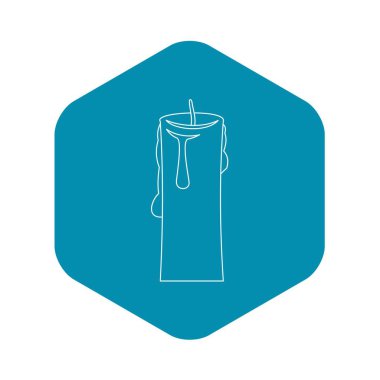 Bir mum kutsal kişilerin resmi, anahat stili