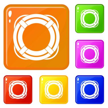 Lifebuoy simgeler vektör renk ayarla