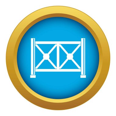 Metal çit simge mavi vektör izole