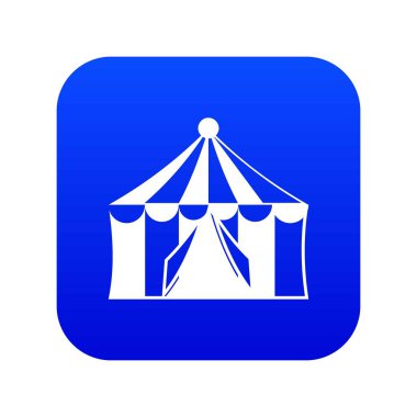Circus çadır simgesi dijital mavi