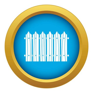 Ahşap çit simge mavi vektör izole